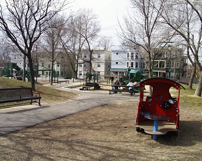 Corcoran park playground on a winter day