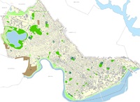 basic map of city showing streets and parks