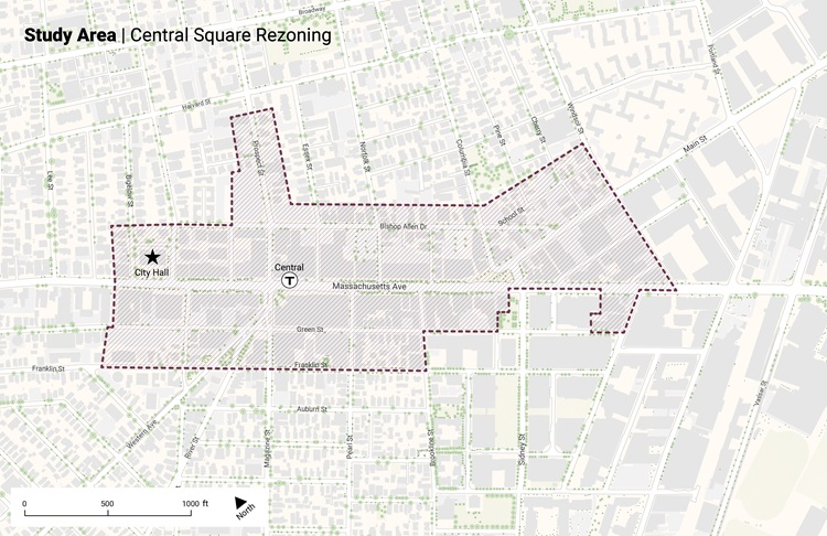 Map of Central Square Rezoning Study Area