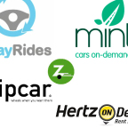 Collage of carsharing companies' logos