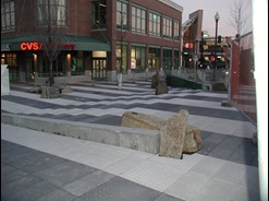 Porter Square pedestrian plaza by artist Toshi Katayama