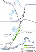 Map of Watertwon Cambridge Greenway project area