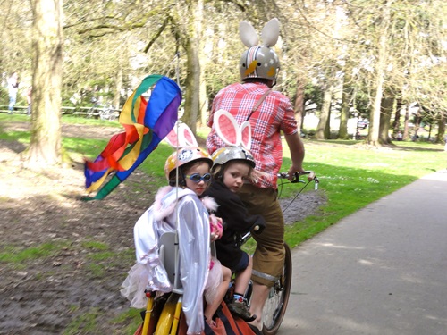 Children in Costume on Bikes
