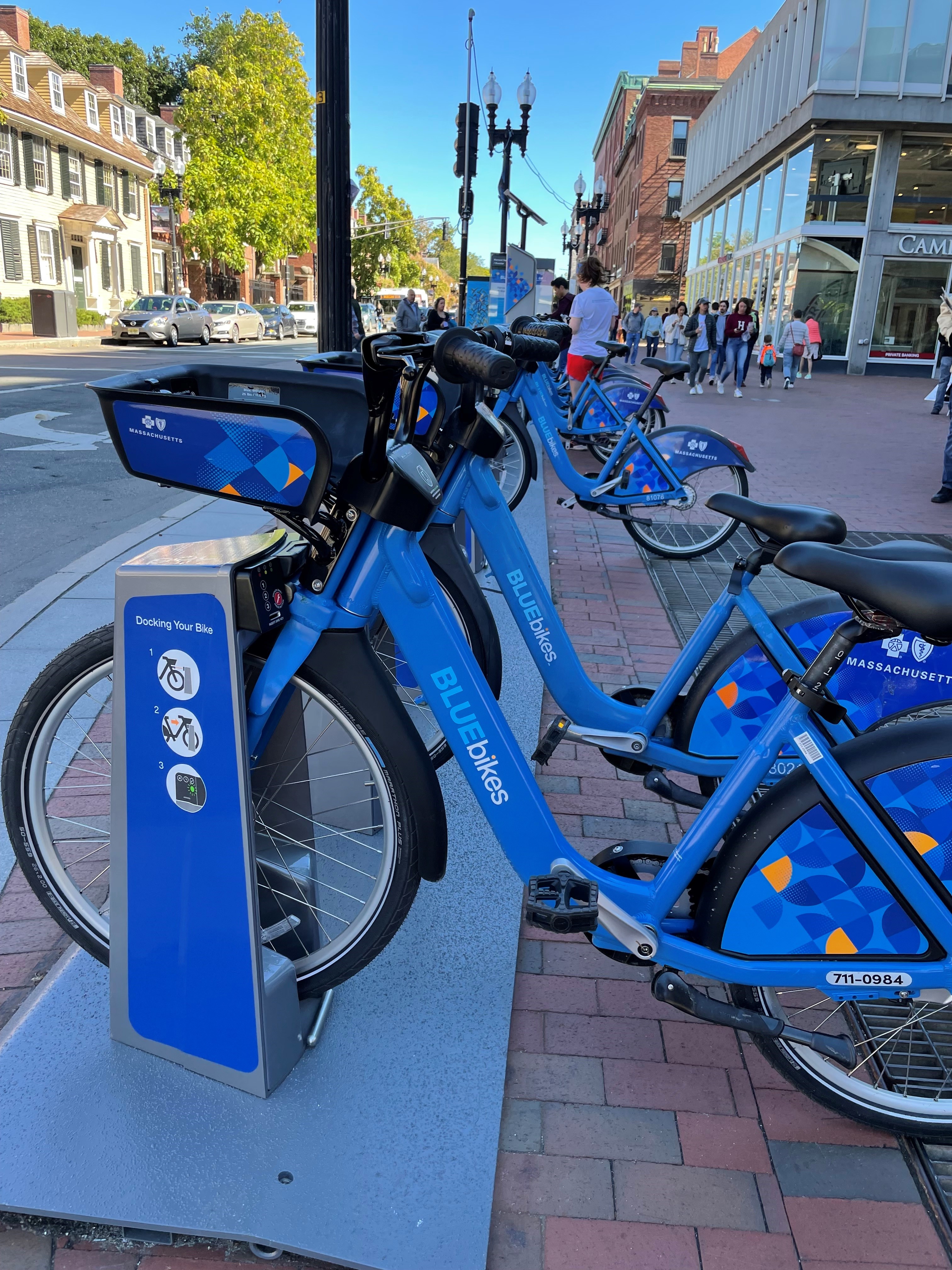 A new bluebikes station in Harvard Square