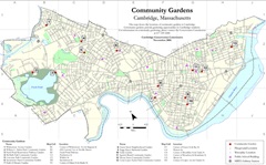Map of community garden locations