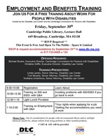 Flyer for September 30, 2016 Employment and Benefits Training