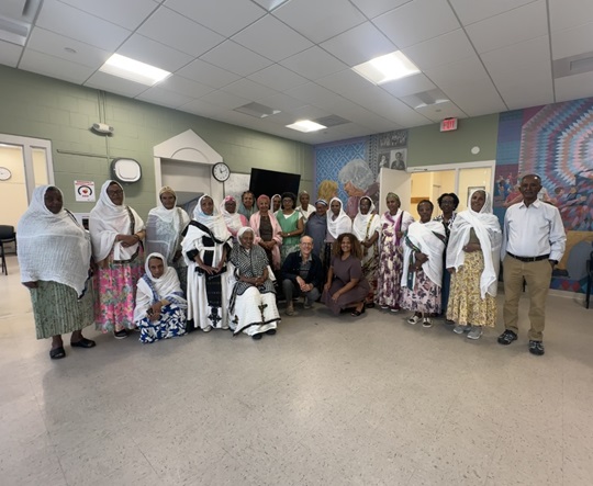 Members of the Ethiopian Elder Group inside the North Cambridge Senior Center