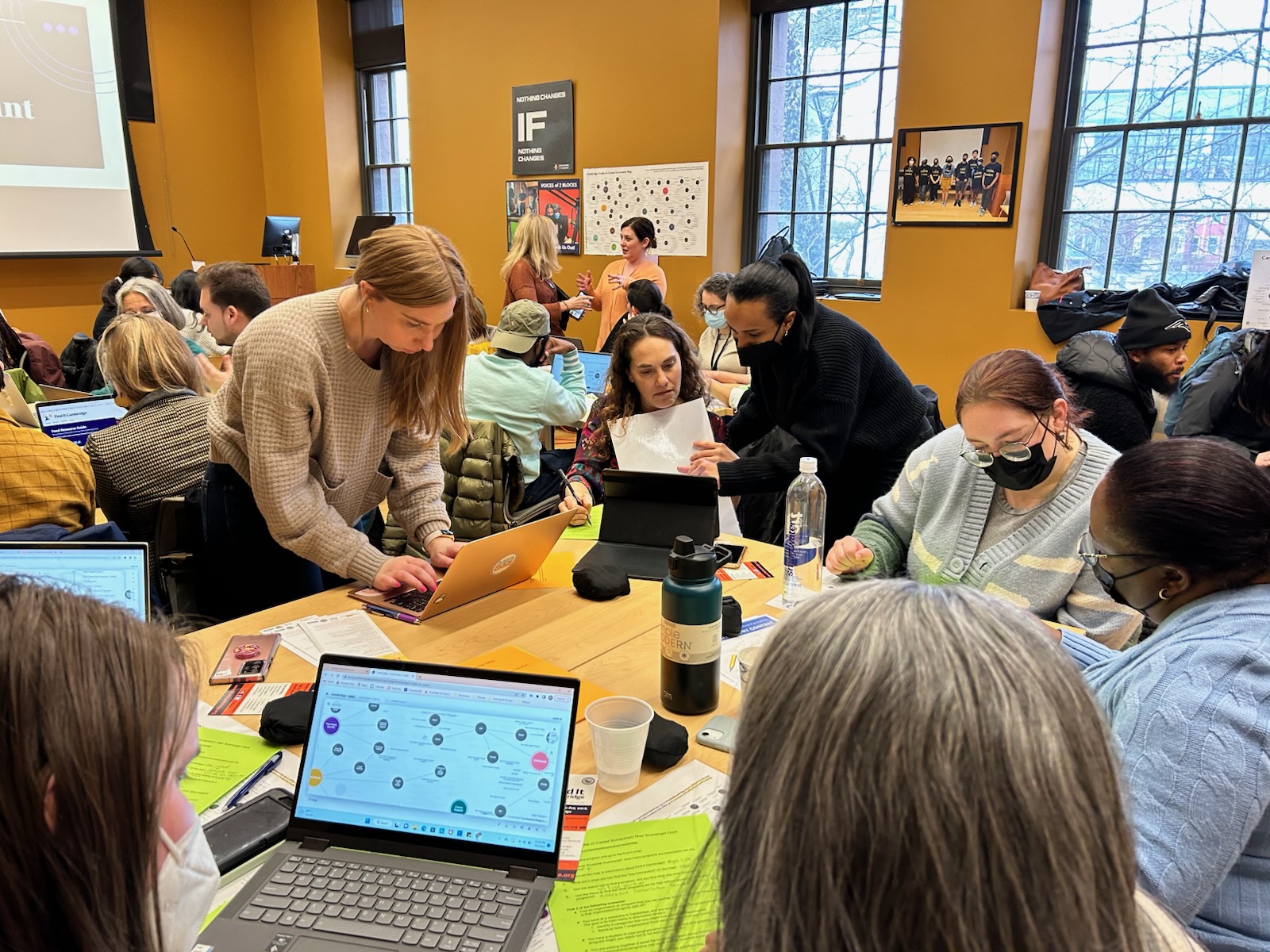 Professionals who work with you and teens at a focus group meeting