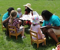 kids face painting in park