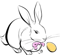 Rabbit and egg drawing