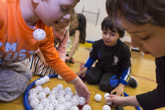 after school indoor ball activity