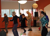 Seniors dancing at COA party