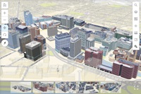 Screenshot of 3D textured buildings in Kendall Square area
