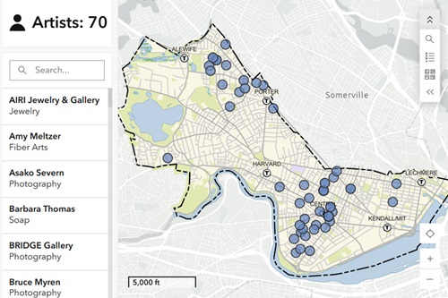 Screenshot of Cambridge Open Studios Dashboard