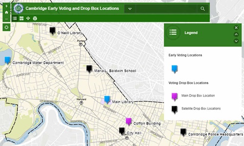 Map of election drop box locations
