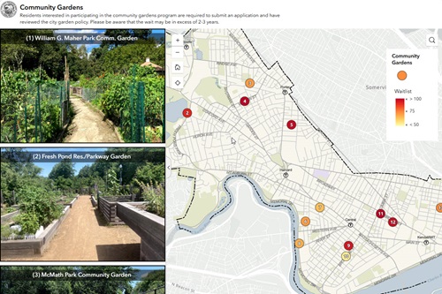 Screenshot of the Community Garden Location map
