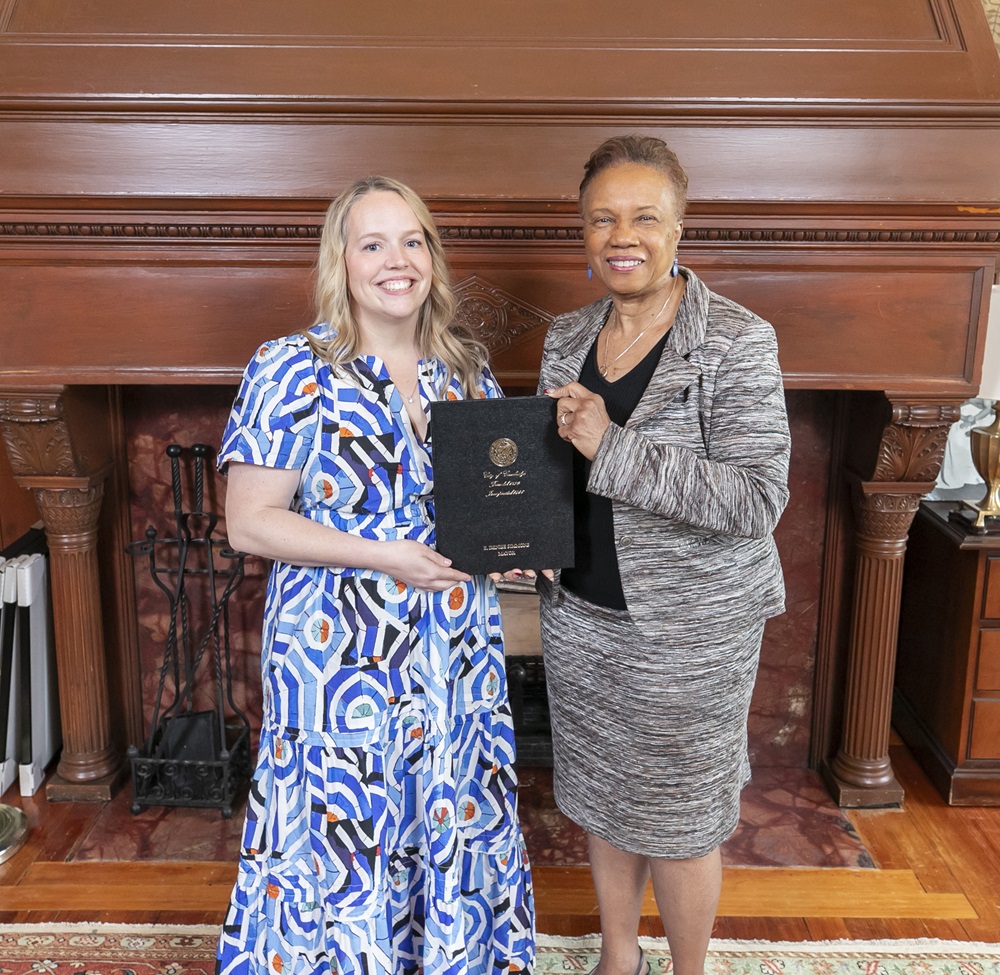 Melissa Young with Mayor E. Denise Simmons