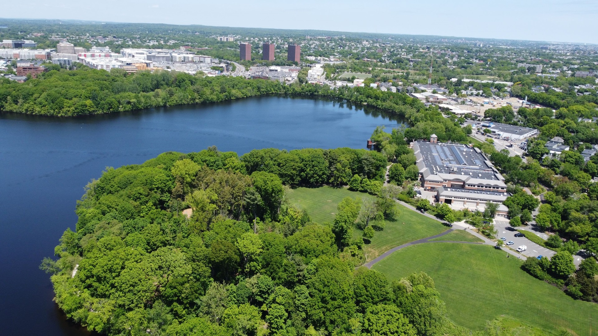 Aerial view of Fresh Pond and Water Treatment Plant Aerial View of Fresh Pond Water Treatment Plant