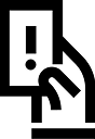 Icon of a hand holding a card with an "i" in the center.