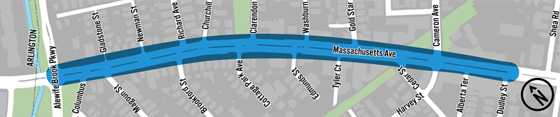 Project map from Dudley to Alewife Brook Pkwy