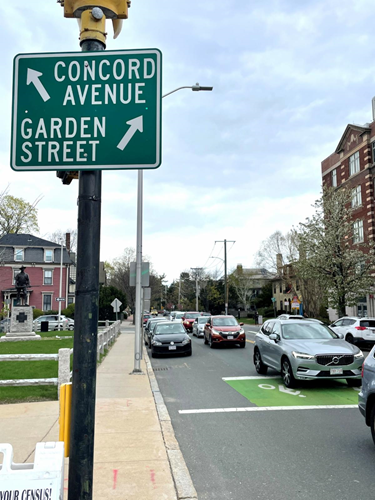 Street sign showing the intersection of Garden Street and Concord Avenue