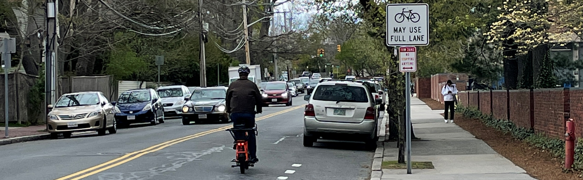 Person biking on Garden Street