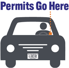 Residential Parking Permit stickers should go on the inside of the windshield, at the bottom corner in front of the driver's seat.