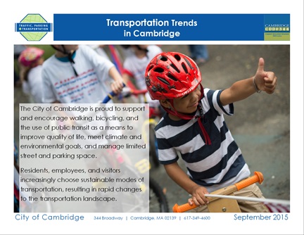 Transportation Trends page 1: Thank you for traveling sustainably!