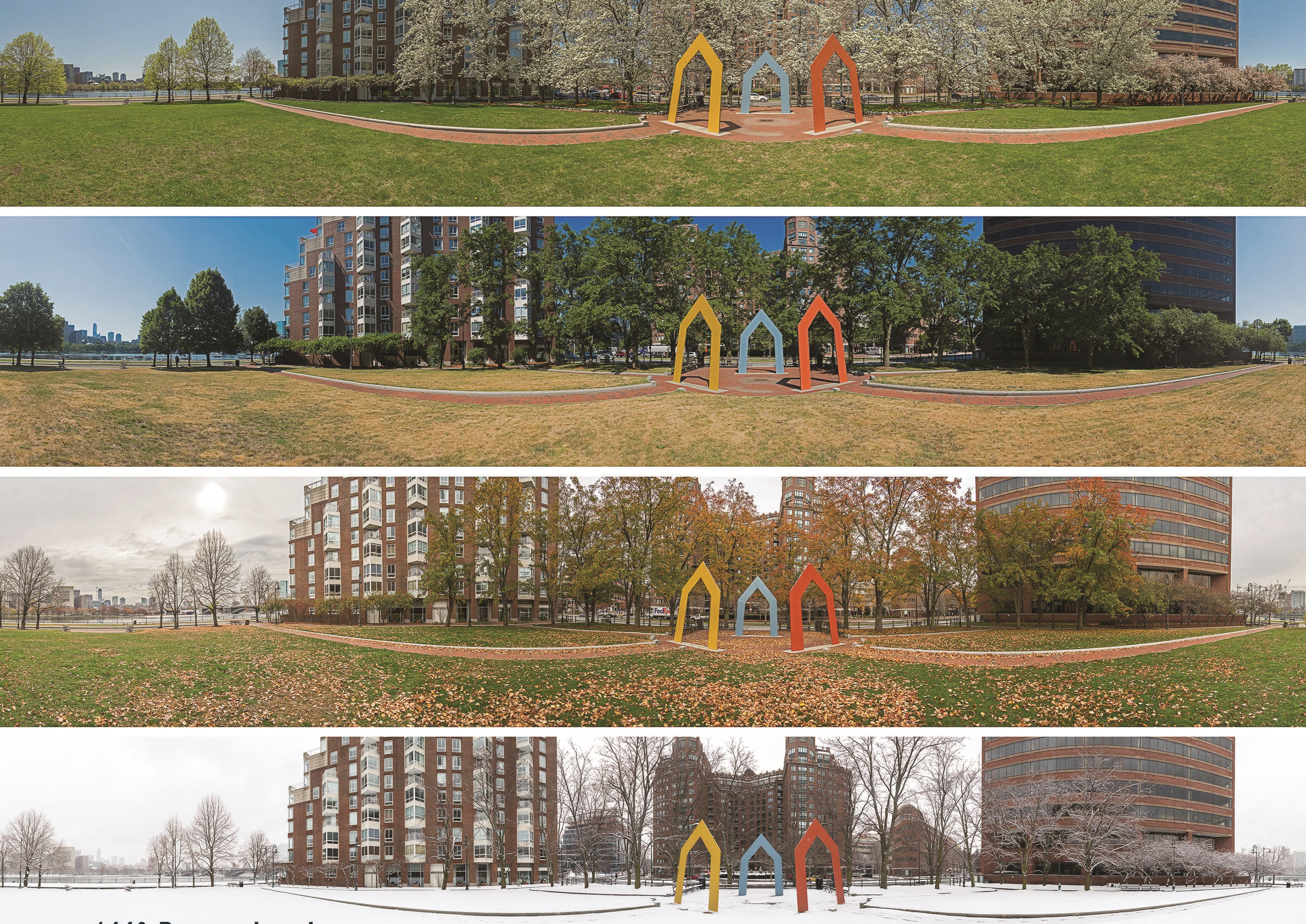 Examples of Richard Hackel's Panoramic Photography in different seasons