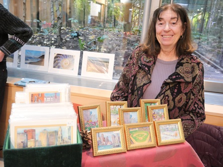 Linda Levine at Cambridge Arts' 2022 Holiday Art Market.
