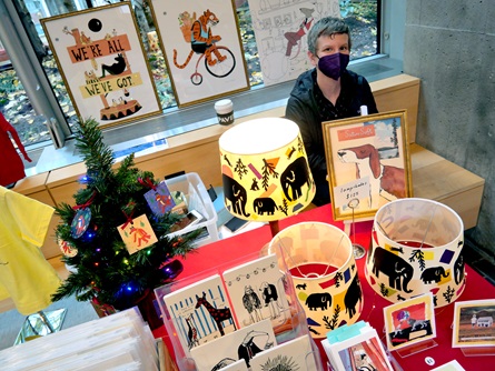 Ellen Dubreuil at Cambridge Arts' 2022 Holiday Art Market.