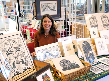 Eliza Fichter at Cambridge Arts' 2022 Holiday Art Market.