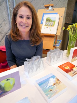 Kelly Dolan at Cambridge Arts' 2022 Holiday Art Market.