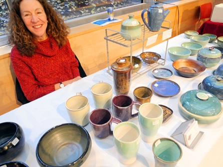 Ellen Ezorsky at Cambridge Arts' 2022 Holiday Art Market.