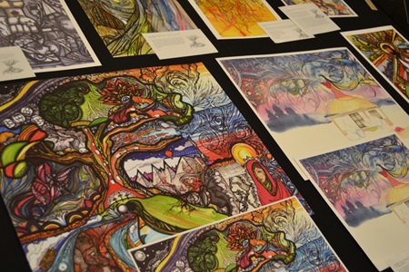 An artists artwork on display during Cambridge Open Studios.