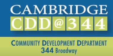 Cambridge Community Development Department logo.