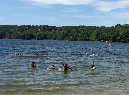 People playing in water