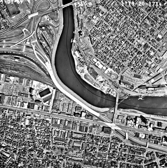 Aerial view of the Charles River, 1969.