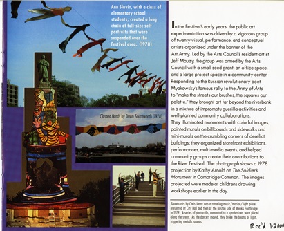 Temporary public art at Cambridge Arts River Festival, 1993.