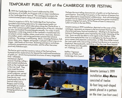 Temporary public art at Cambridge Arts River Festival, 1993.