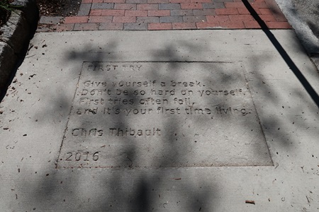 Cooper park sidewalk poetry location