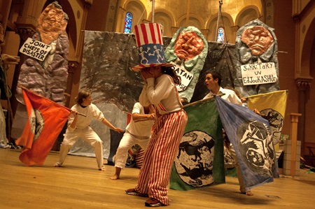 Bread and Puppet Theater performs its circus during Cambridge Arts' 2017 