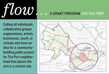 Flow a grant program for The Port: Calling all individuals, collaborative groups, organizations, artists, businesses, youth, or schools who have an idea for a community building project for The Port neighborhood that places the arts in a central role.