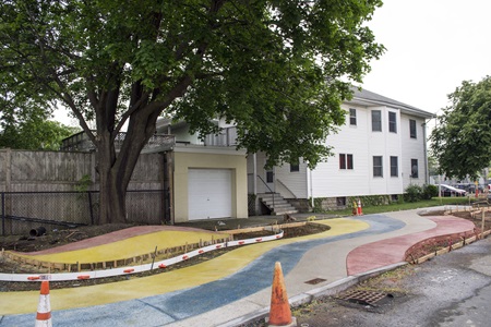 Colorful Concrete drying on Fern Street