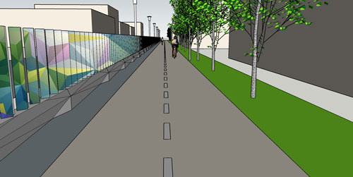 Rendering of lenticular mural along side of Grand Junction Multi-Use Path (design shown only for placeholder purposes)