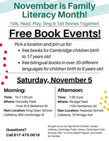 Event image for Family Literacy Month Book Giveaways