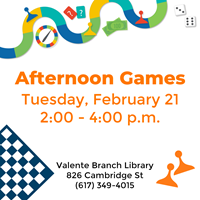 Event image for Vacation Week Program: Afternoon Games (Valente)