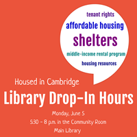 Event image for Housed in Cambridge: Drop-In Hours (Main)