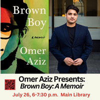 Event image for Omer Aziz Presents: Brown Boy: A Memoir (Hybrid)