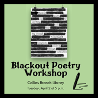 Event image for 2024 CPL Eclipse Celebration: Blackout Poetry Workshop (Collins)